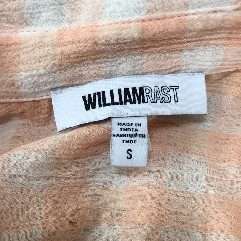 William Rast small peach combo checked front button top. - Picture 4 of 8